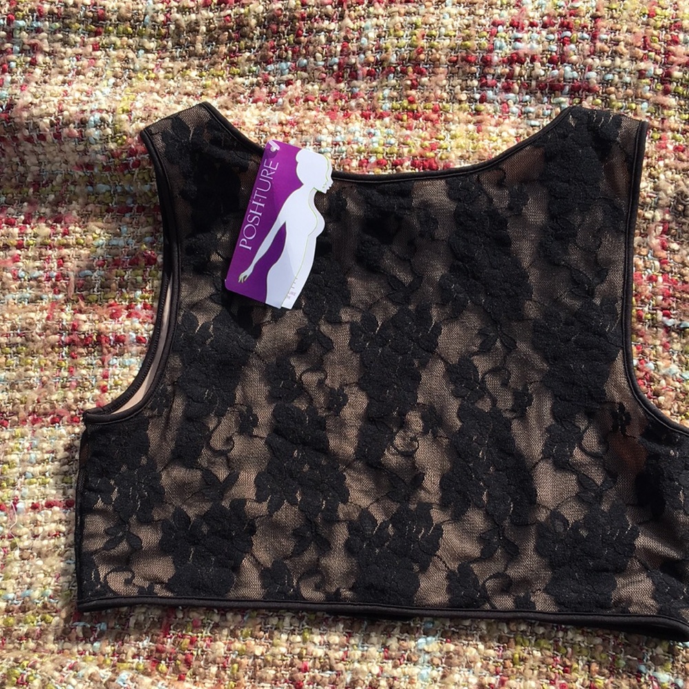 Posh-ture black lace bralette trainer adjustable SZ L.